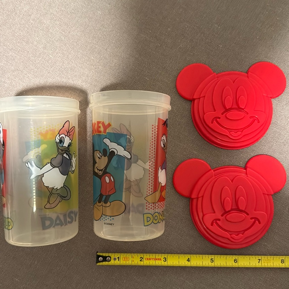 Tupperware Disney cups with lids